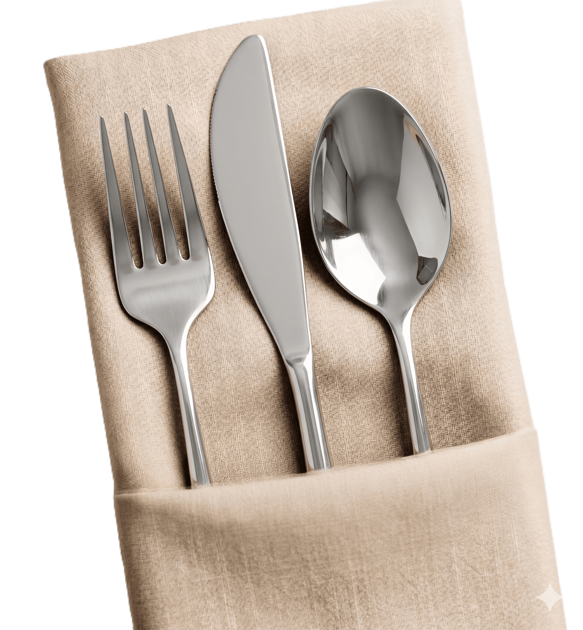 Besteck – Messer und Gabel als dekoratives Element des Burgrestaurant Speisewerk in Beilstein